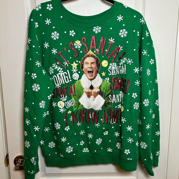 ELF Other - Buddy The Elf Christmas Sweater Size XL Lights Up !!!UGLY CHRISTMAS SWEATER NWOT